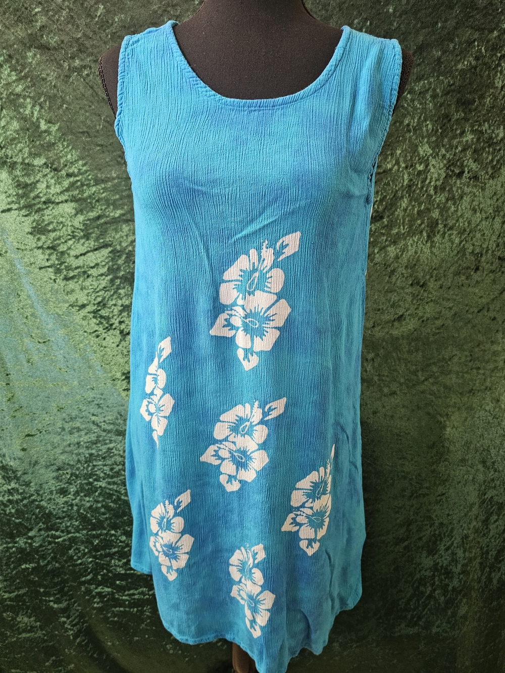 Fantastic Turquoise Blue Floral Sleeveless Sundress